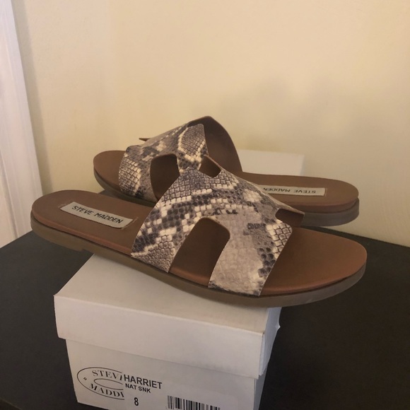 Steve Madden Harriet snake skin print sandals - Picture 1 of 5